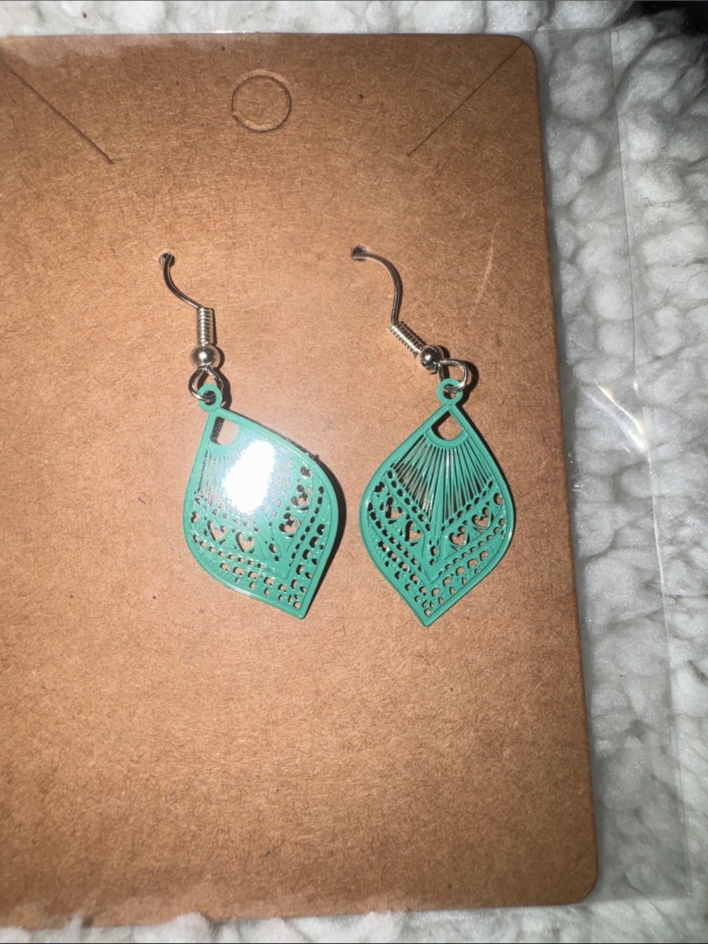 Handcrafted Teardrop Filigree Dangle Earrings in Turquoise
